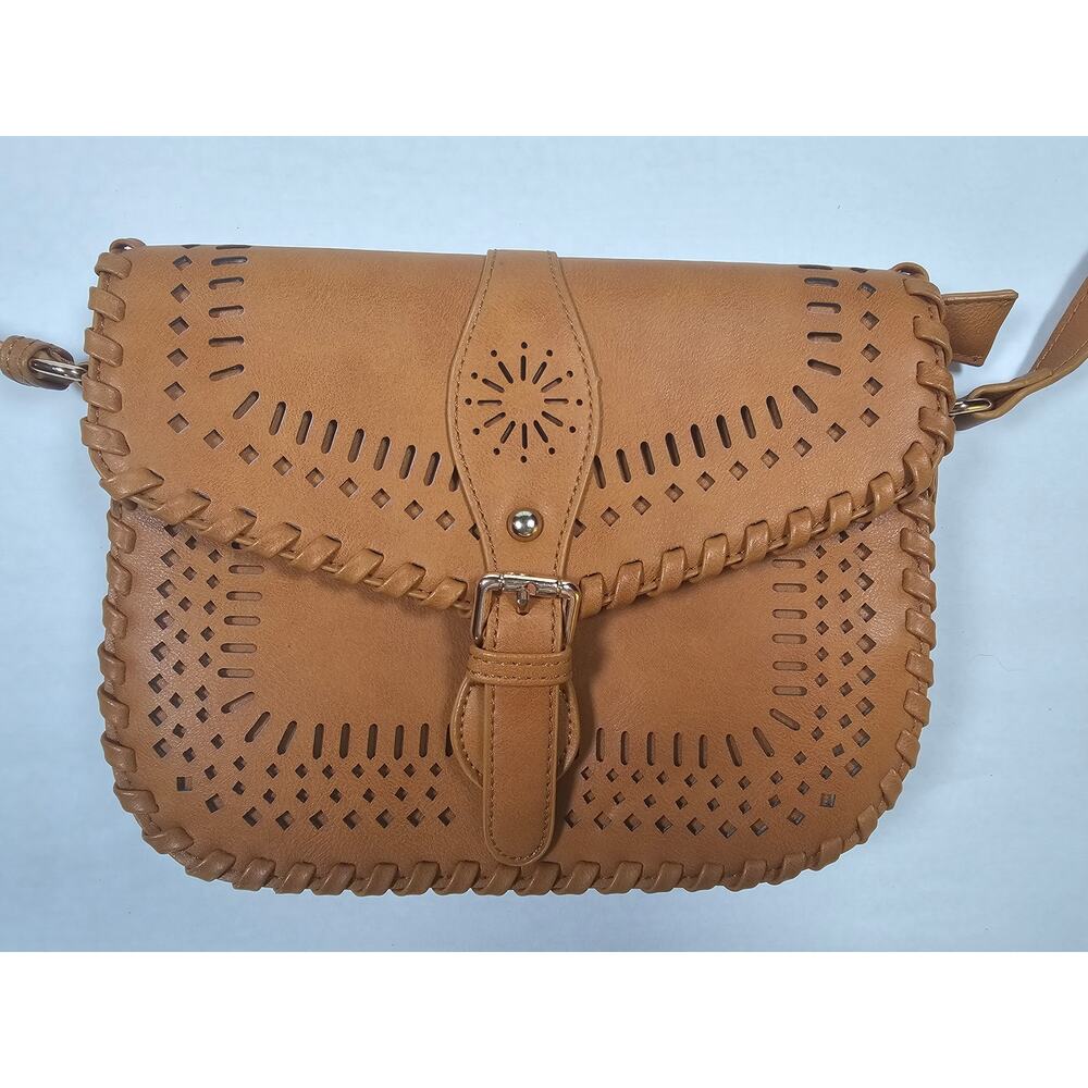 MADISON WEST Crossbody Brown Pocketbook Handbag Purse Faux Leather - Picture 3 of 9